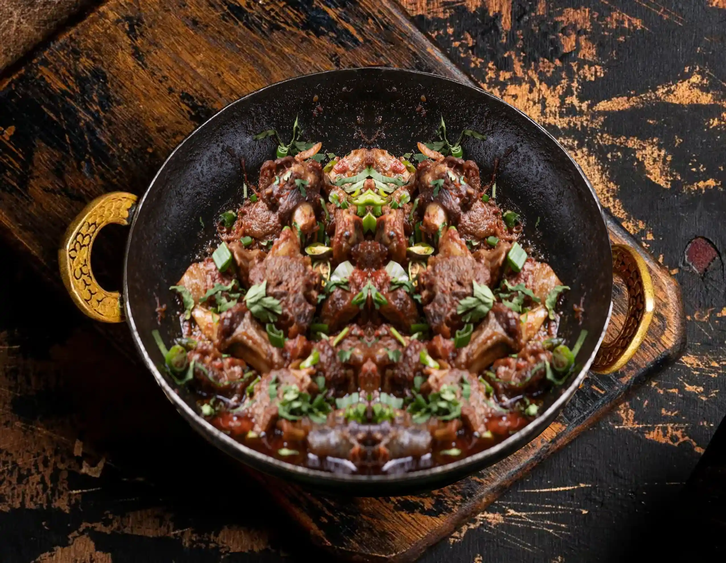 Traditional Afghani lamb cooked with tomatoes and spices